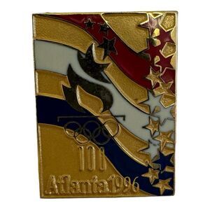 Atlanta 1996 Centennial Olympic Games Torch Relay Lapel Pin Enamel Gold Tone
